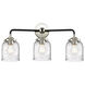 Nouveau Small Bell LED 23 inch Black Polished Nickel Bath Vanity Light Wall Light in Seedy Glass, Nouveau
