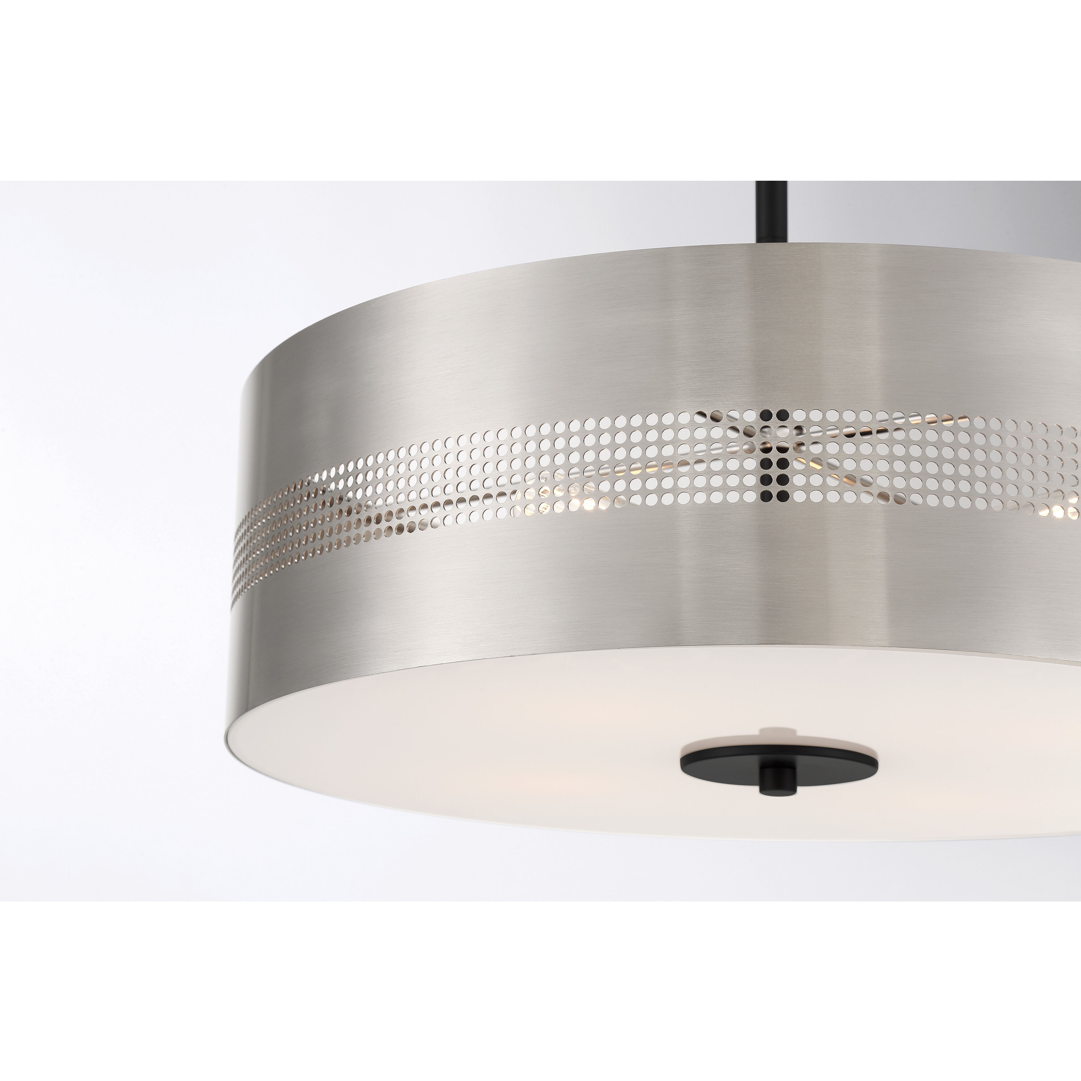 Grid 3 4 Light 16 inch Coal With Brushed Nickel Pendant / Semi Flush Ceiling Light
