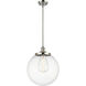 Franklin Restoration Beacon 1 Light 14 inch Polished Nickel Pendant Ceiling Light in Clear Glass