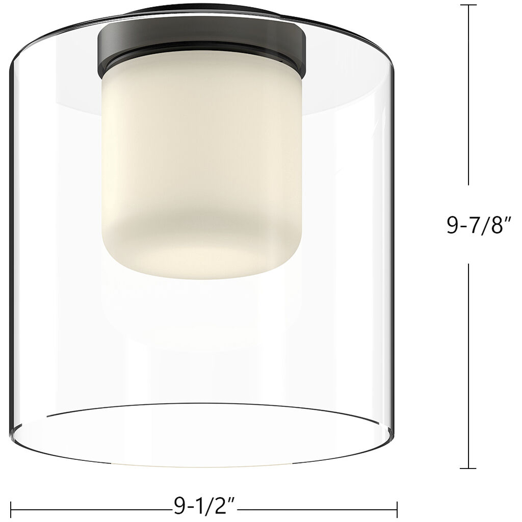 Birch LED 9.5 inch Black/Clear Flush Mount Ceiling Light