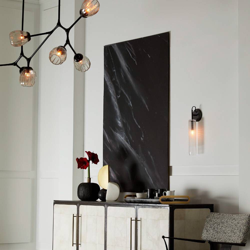 Cut 1 Light 5 inch Blackened Steel Sconce Wall Light