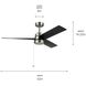 Spyn Lite 52 inch Brushed Nickel with Satin Black Blades Ceiling Fan