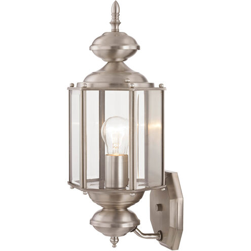 Outdoor Basics 1 Light 17 inch Brushed Nickel Outdoor Wall Lantern