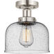Bell 1 Light 6.5 inch Brushed Satin Nickel Semi-Flush Mount Ceiling Light