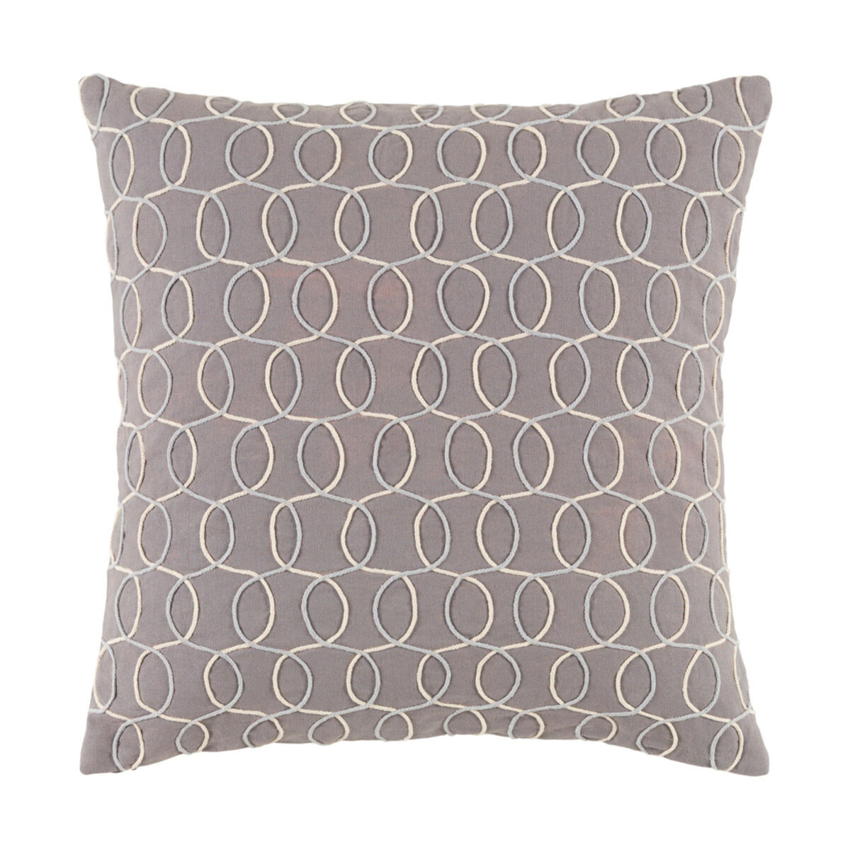 Solid Bold II 20 X 20 inch Medium Gray and Cream Throw Pillow