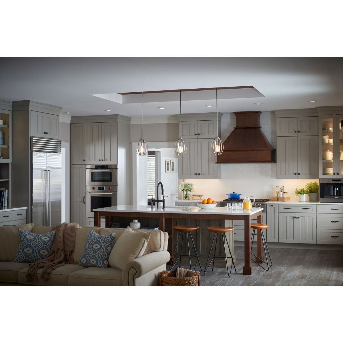 Tao 1 Light 8 inch Brushed Nickel Pendant Ceiling Light