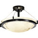Lumenaria 3 Light 18 inch Matte Black Semi-Flush Bowl Ceiling Light in Incandescent