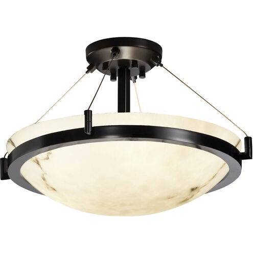 Lumenaria 3 Light 18 inch Matte Black Semi-Flush Bowl Ceiling Light in Incandescent