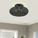 Deluna 3 Light 18 inch Black Semi Flush Mount Ceiling Light, Large