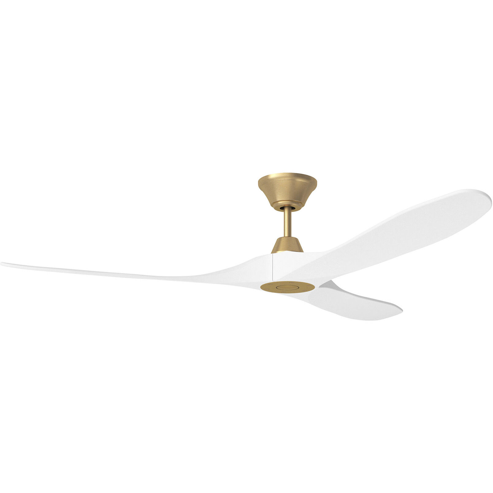 Maverick 60 inch Burnished Brass with Matte White Blades Ceiling Fan in Matte White and Burnished Brass