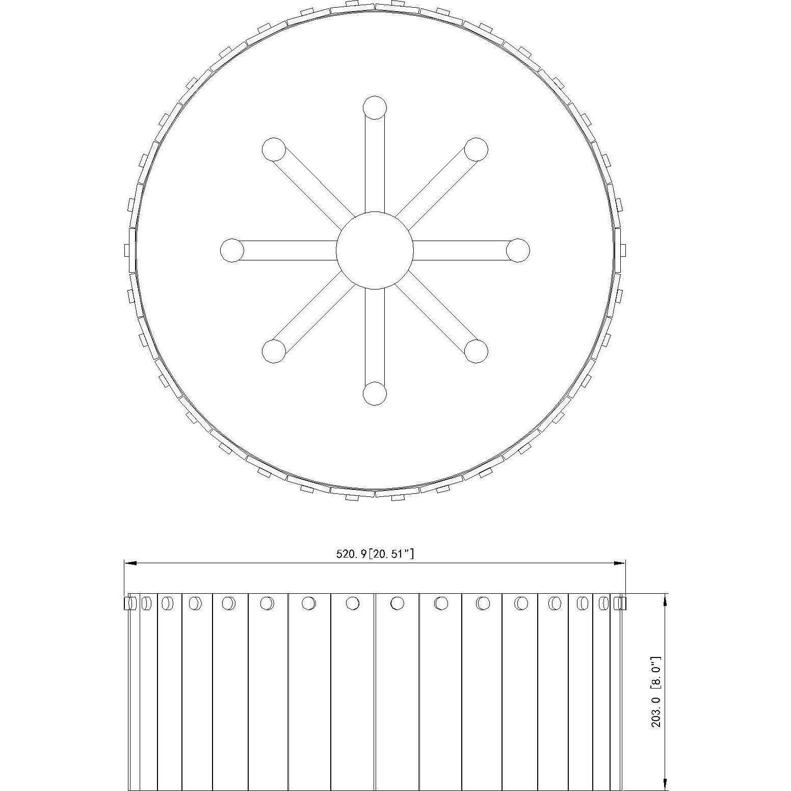 Glacier 8 Light 20.75 inch Matte Black Flush Mount Ceiling Light