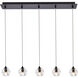 Eren 5 Light 32 inch Black Linear Pendant Ceiling Light