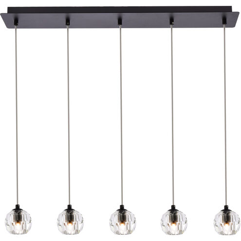 Eren 5 Light 32 inch Black Linear Pendant Ceiling Light