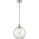 Ballston Large Athens LED 10 inch Polished Chrome Pendant Ceiling Light in Clear Glass, Ballston