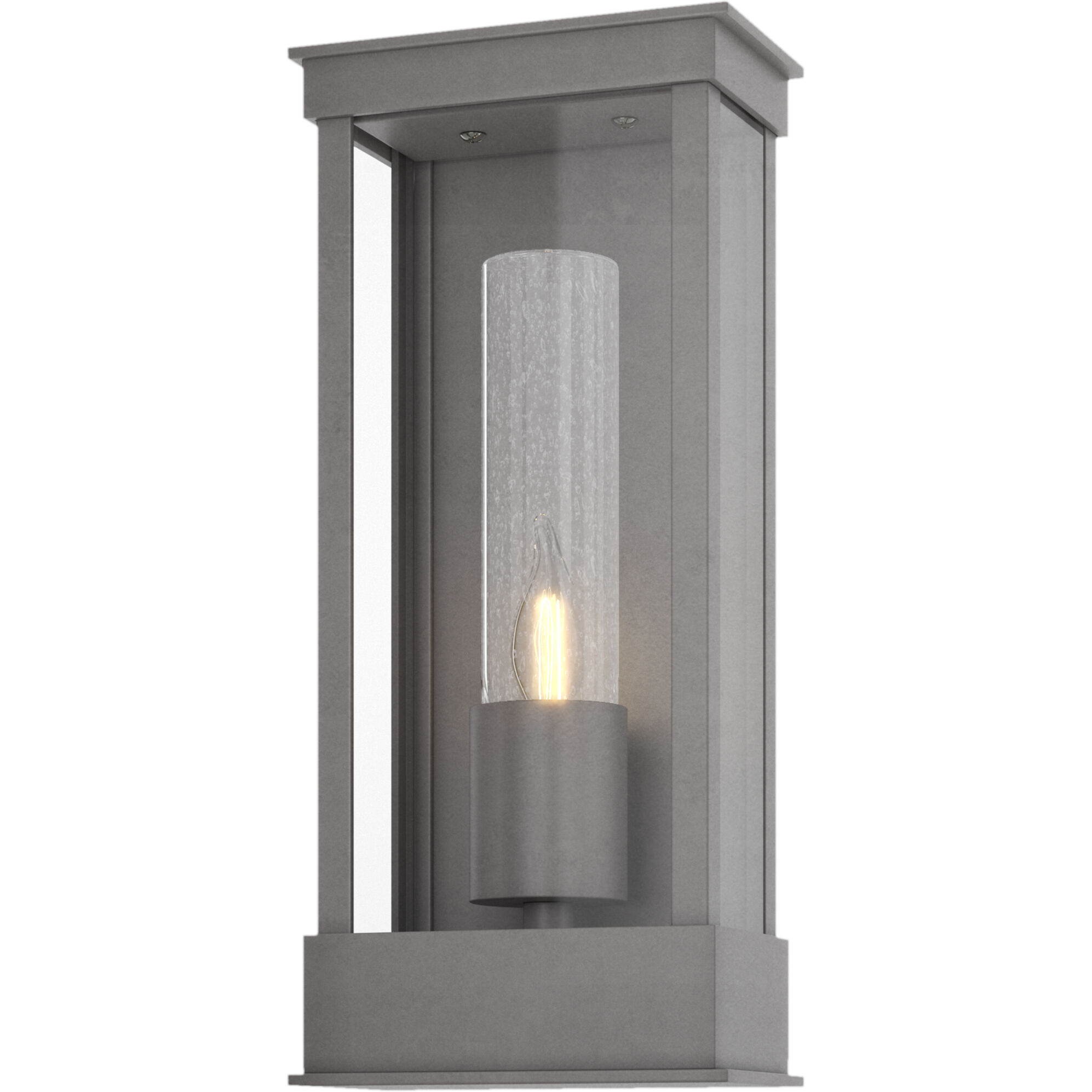 Portico 1 Light 14.8 inch Coastal Burnished Steel Outdoor Sconce in Seeded Clear, Small
