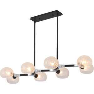 Knowles 8 Light 51 inch Black and Chrome Island Pendant Ceiling Light