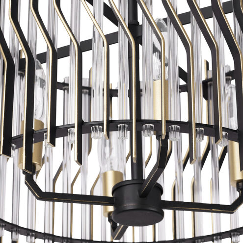 Park Row 4 Light 16 inch Matte Black and French Gold Semi-Flush Ceiling Light, Smithsonian Collaboration