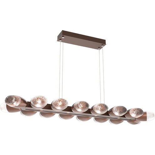 Pebble LED Burnished Bronze Linear Pendant Ceiling Light in 2700K LED