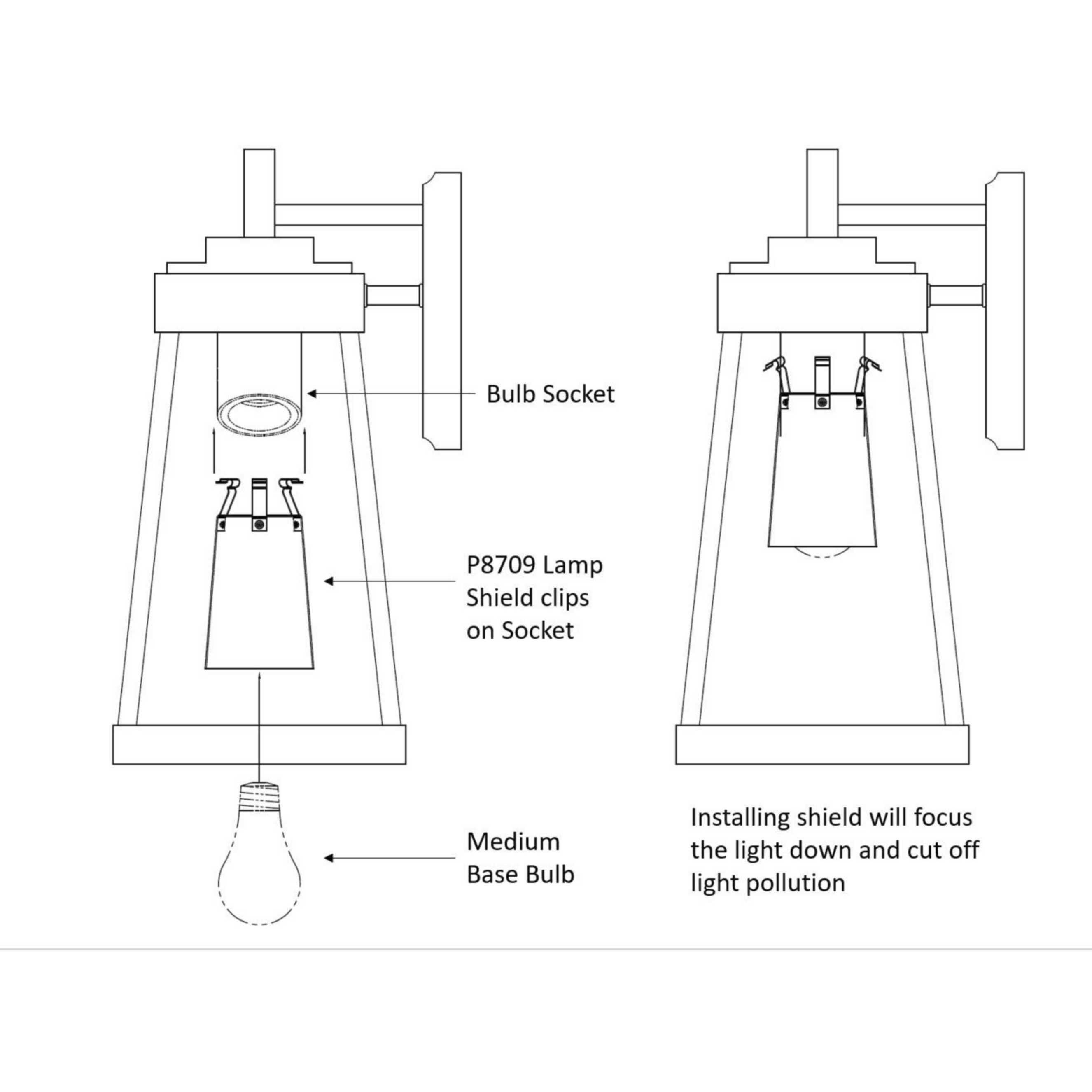 Nightsaver Textured Black Outdoor Lamp Shield