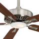 Contractor Plus 52 inch Brushed Nickel/Dark Walnut with Medium Maple/Dark Walnut Blades Ceiling Fan