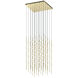 Constellation Cosmic Cube LED 20.5 inch Satin Brass Chandelier Ceiling Light in 2700K, Clear Faceted Acrylic, 10 FT. Cord