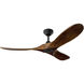 Maverick 52 inch Midnight Black with Dark Walnut Blades Indoor/Outdoor Smart Ceiling Fan in NotIncluded