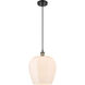 Ballston Norfolk 1 Light 11.75 inch Black Antique Brass Mini Pendant Ceiling Light in Matte White Glass, Black Textured