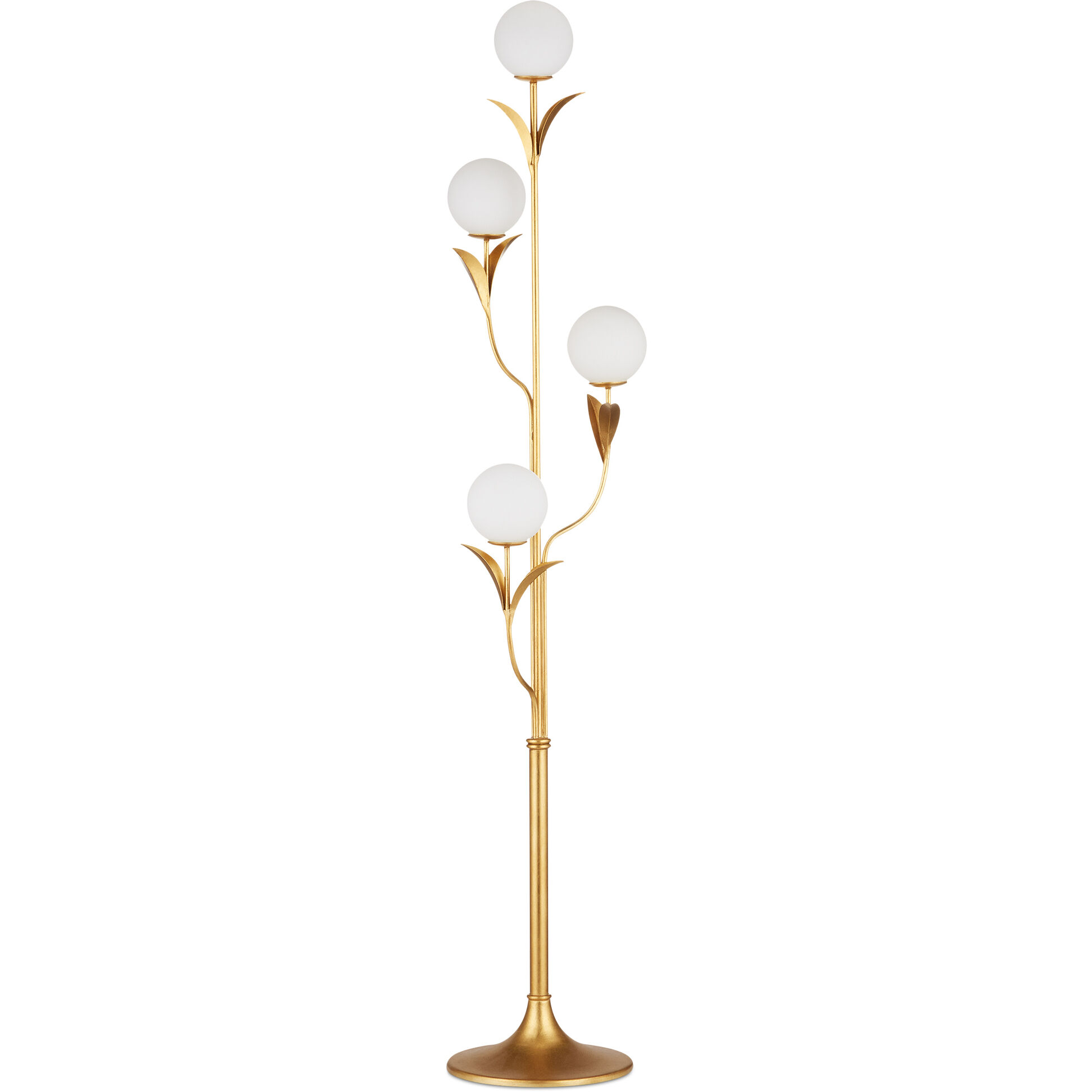 Rossville 67.75 inch 7 watt Contemporary Gold Leaf/Frosted White Floor Lamp Portable Light