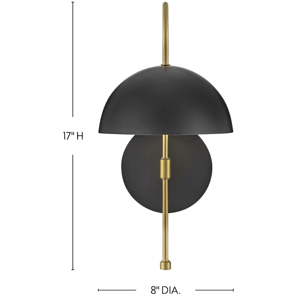Lou LED 8 inch Black Sconce Wall Light