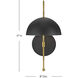Lou LED 8 inch Black Sconce Wall Light