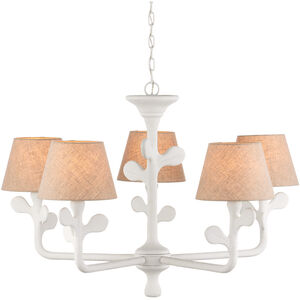 Charny 5 Light 42 inch Gesso White Chandelier Ceiling Light