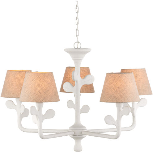 Charny 5 Light 42 inch Gesso White Chandelier Ceiling Light