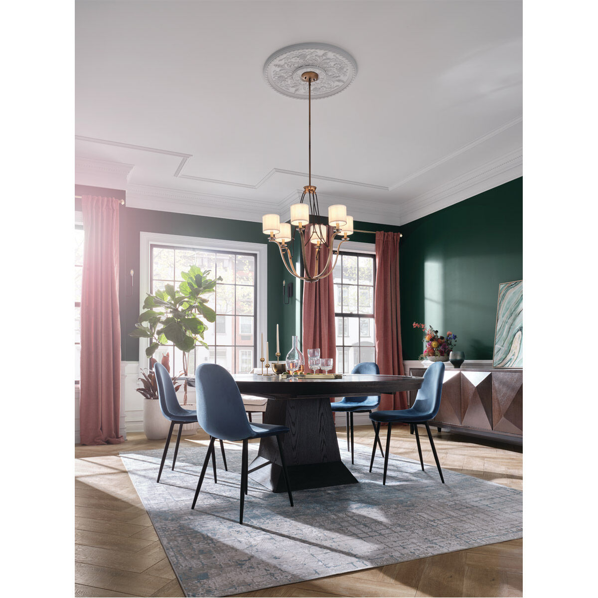 Thisbe 6 Light 28 inch Natural Brass Chandelier 1 Tier Medium Ceiling Light, 1 Tier Medium