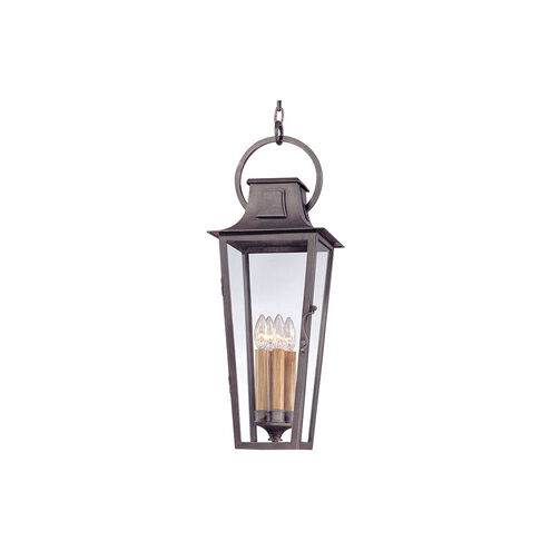 Morgan 4 Light 10 inch Aged Pewter Outdoor Hanging Lantern in Incandescent