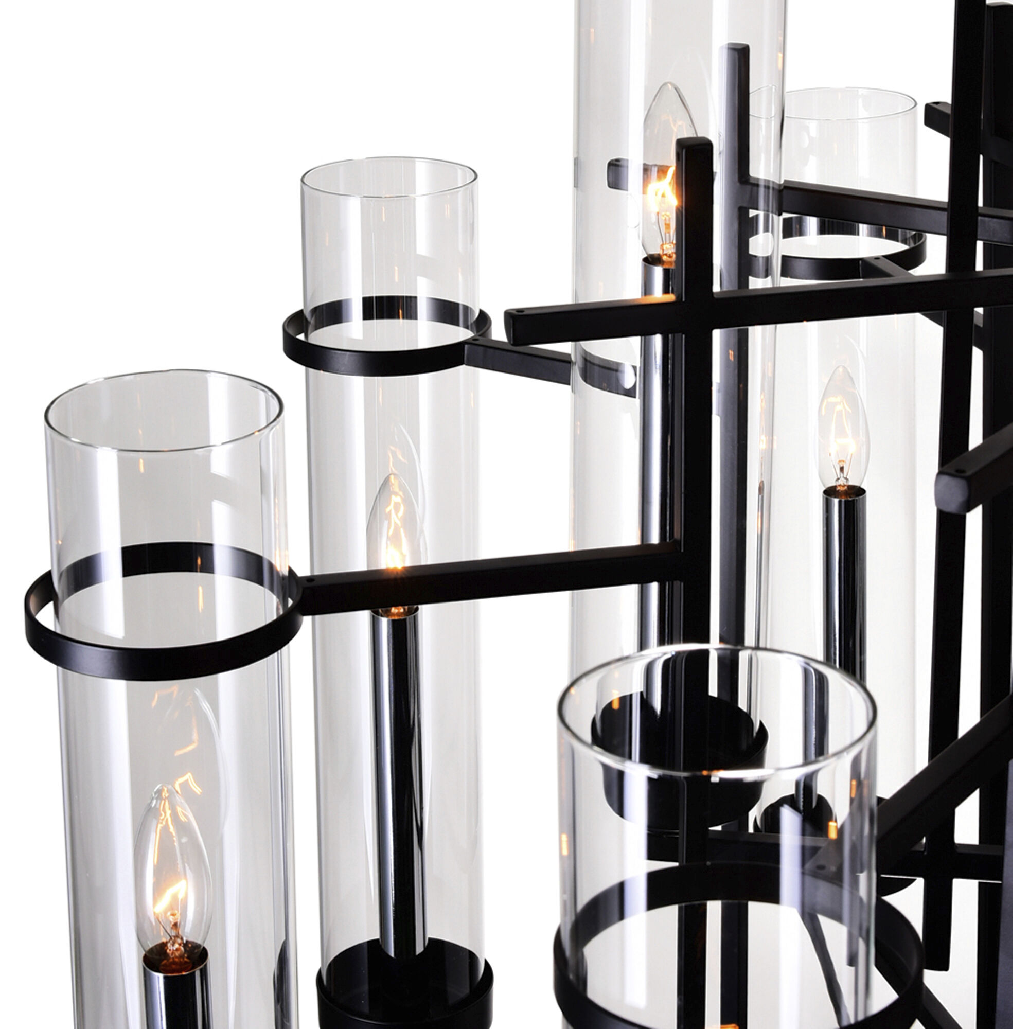 Sierra 12 Light 38 inch Black Up Chandelier Ceiling Light