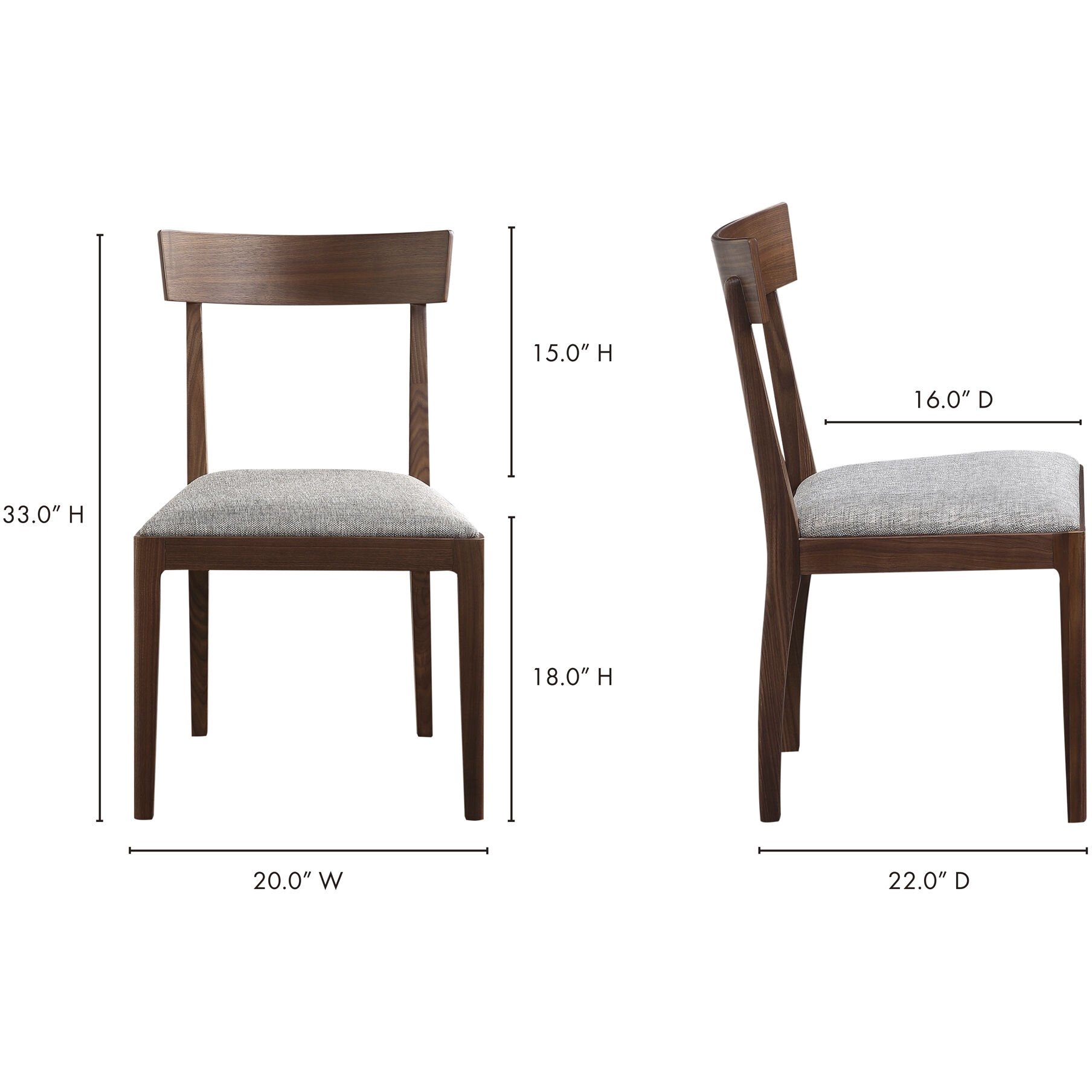 Leone Brown Dining Chair, Set of 2