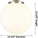 Beacon 1 Light 14 inch Satin Nickel Flush Mount Ceiling Light
