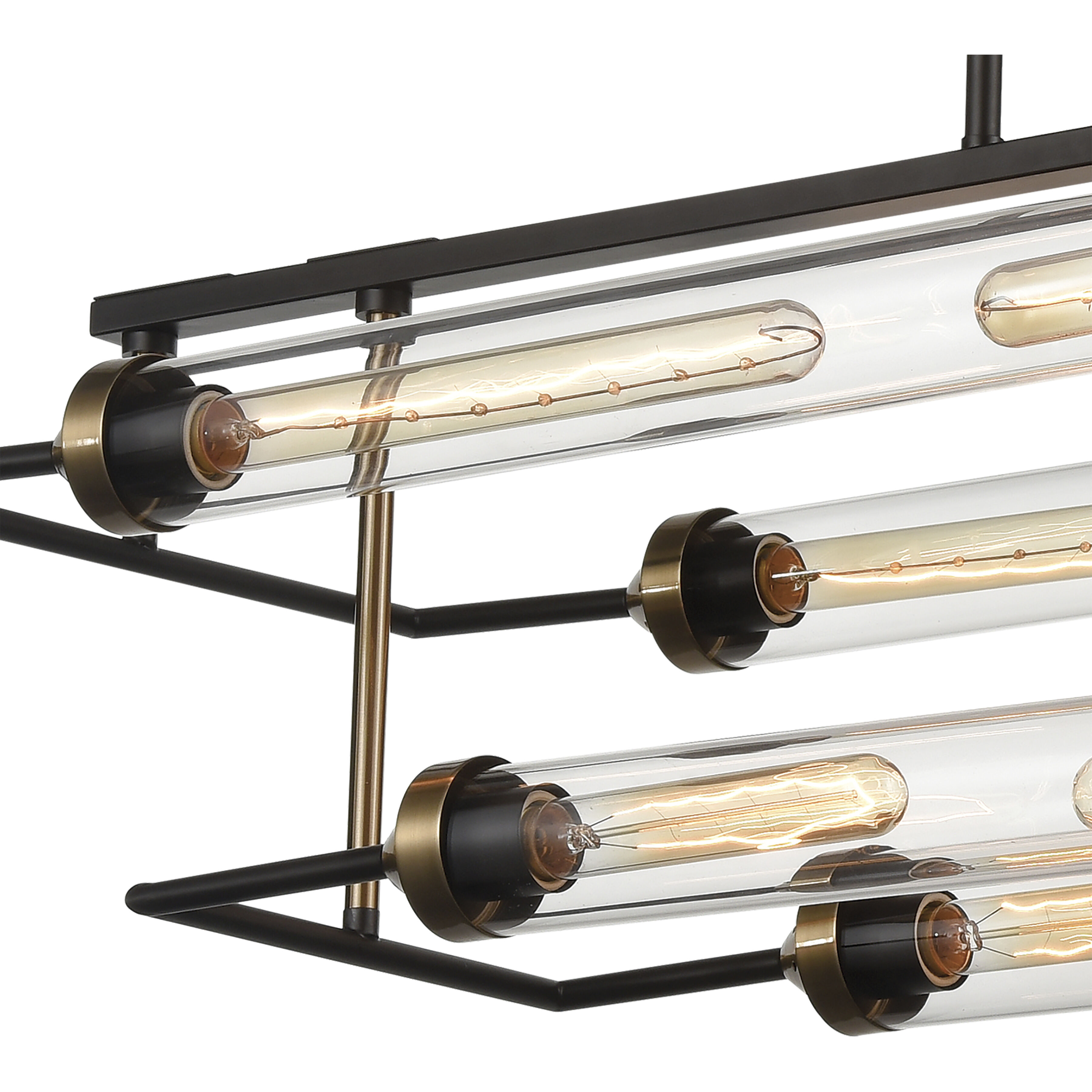 North By North East 8 Light 40 inch Oil Rubbed Bronze Linear Chandelier Ceiling Light