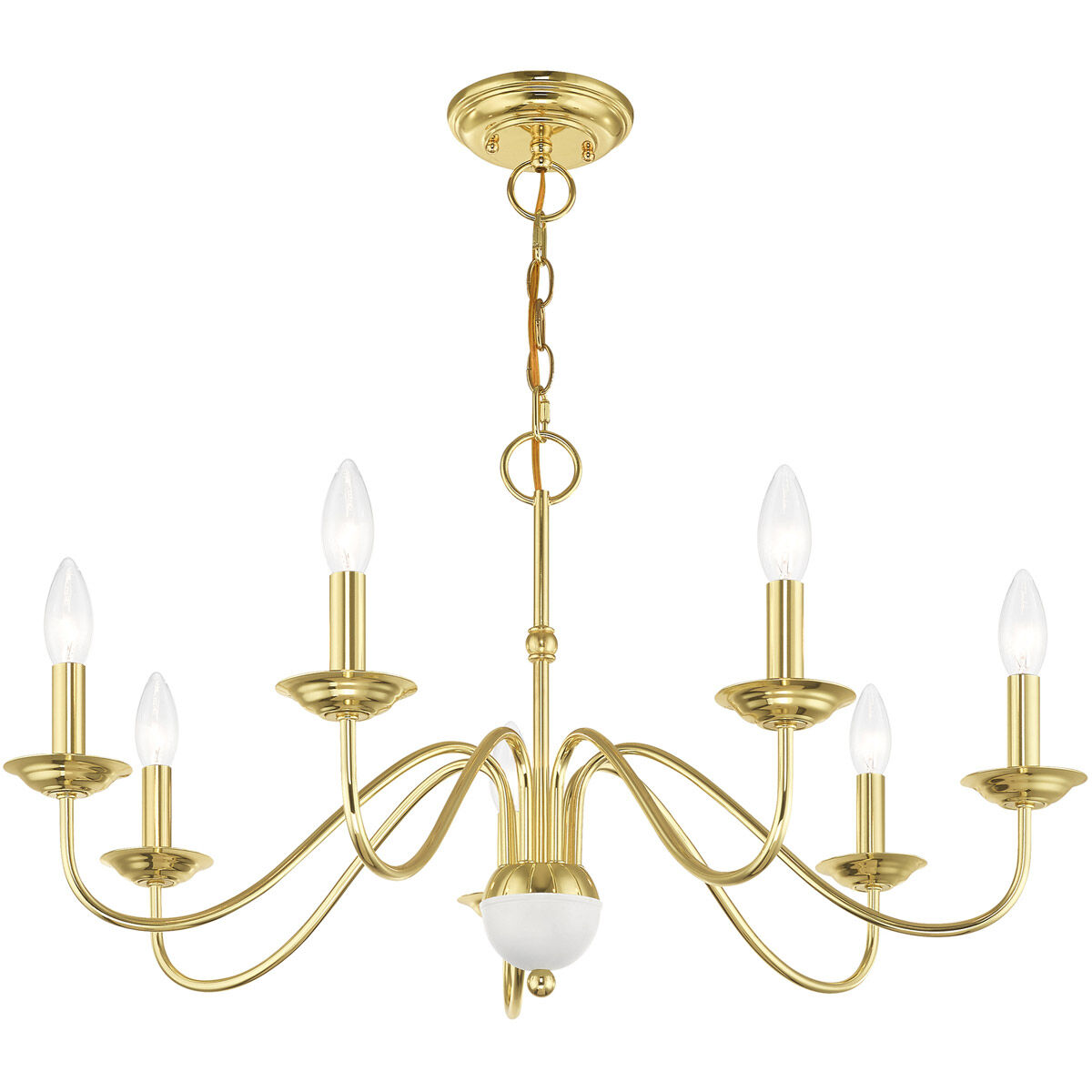 Windsor 7 Light 28 inch Polished Brass Chandelier Ceiling Light