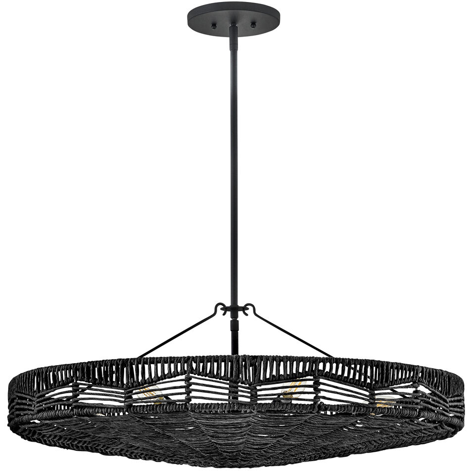 Ophelia 6 Light 30 inch Black Foyer Light Ceiling Light