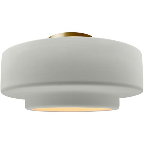 Radiance LED 16.5 inch Matte White and Brushed Brass Semi Flush Ceiling Light