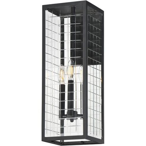 Magnus 3 Light 21 inch Black Outdoor Wall Mount