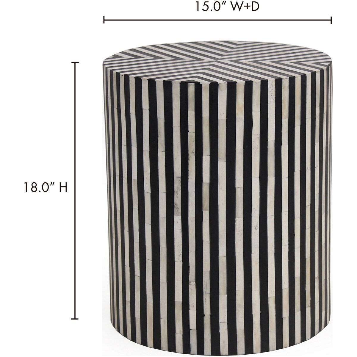 Chameau 18 X 15 inch Black Side Table