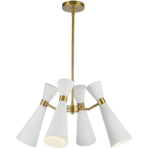 Alora Mood Blake 4 Light 24.13 inch White Chandelier Ceiling Light in White and Aged Gold
