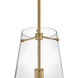 Beck 9 inch Lacquered Brass Indoor Pendant Ceiling Light