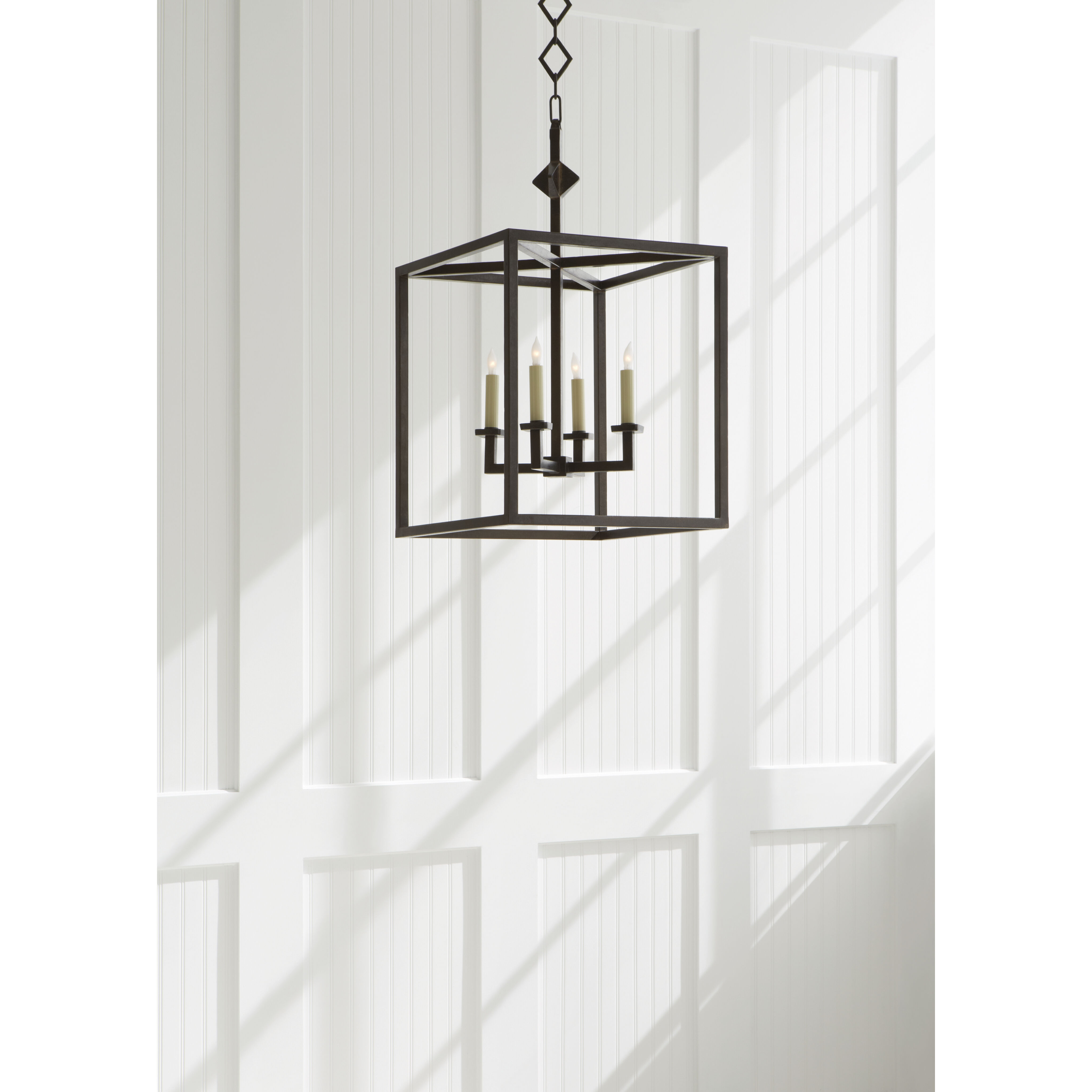 J. Randall Powers Star2 4 Light 18 inch Aged Iron Lantern Pendant Ceiling Light