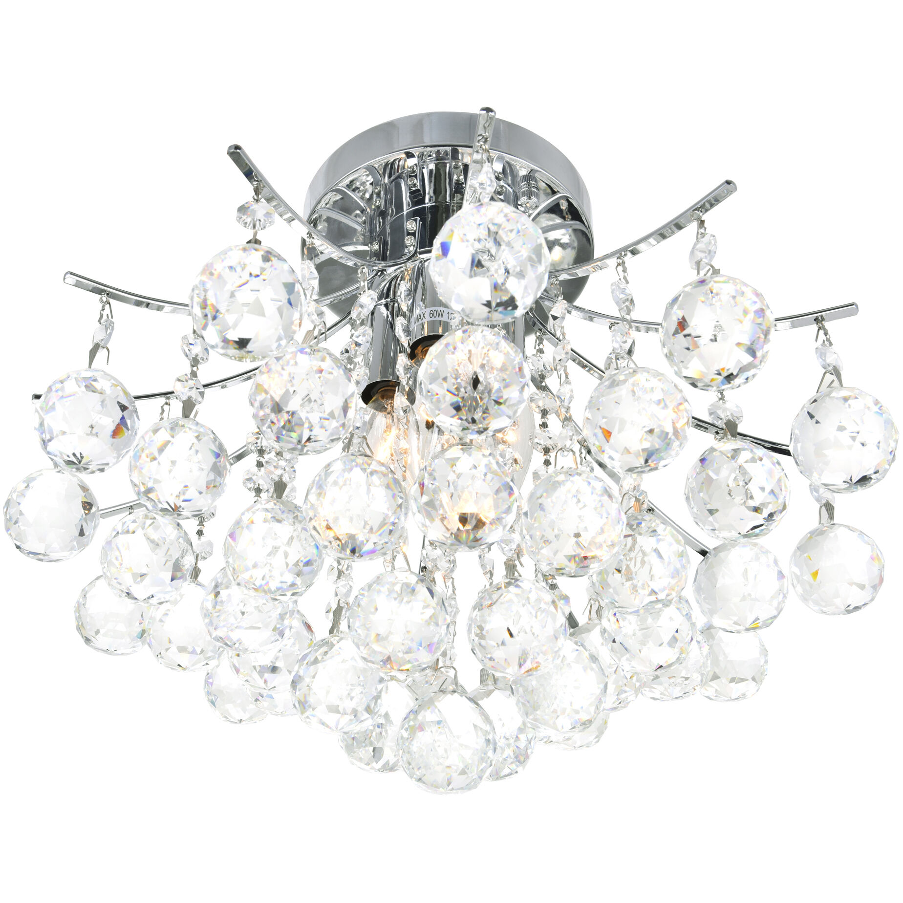 Princess 4 Light 16 inch Chrome Flush Mount Ceiling Light