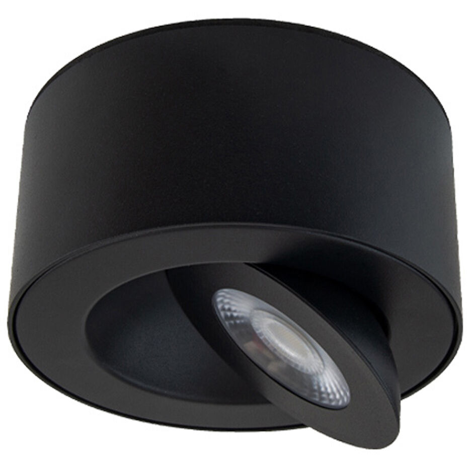 Peek LED 4.88 inch Black Flush Mount Ceiling Light in 3500K, dweLED
