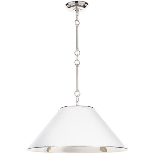 Reese 3 Light 24.5 inch Polished Nickel and White Pendant Ceiling Light