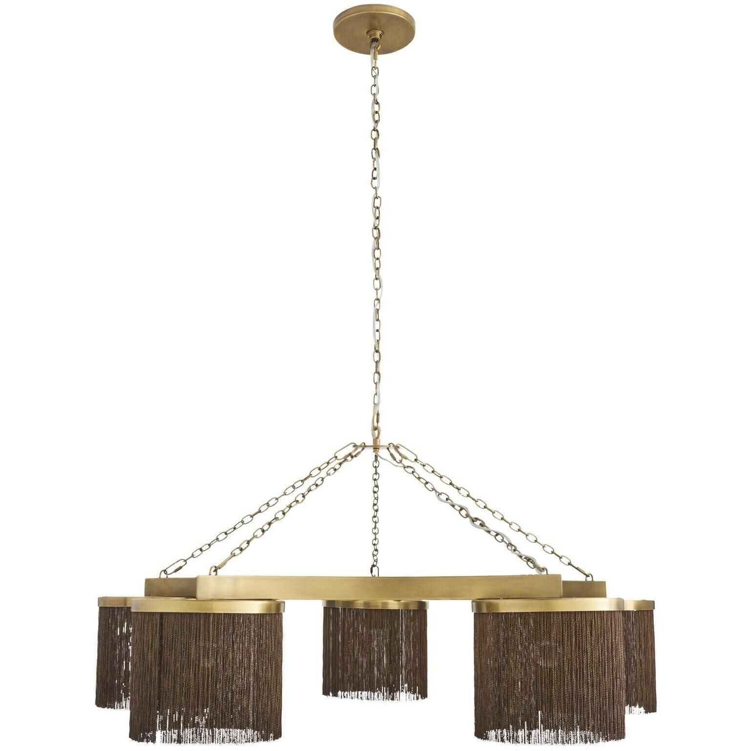 Langston 5 Light 46 inch Antique Brass Chandelier Ceiling Light